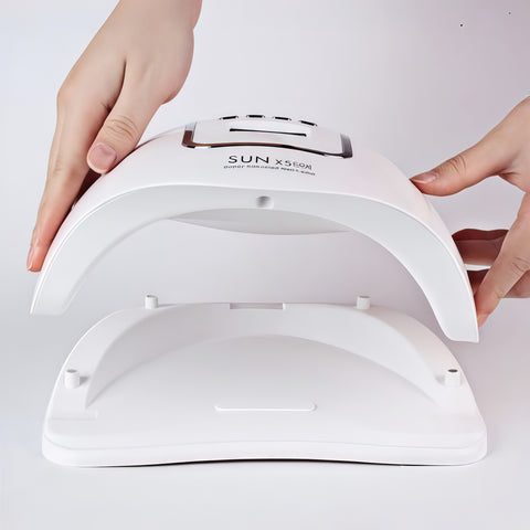 close-up of nail lamp interior showing even light coverage