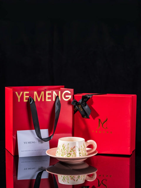 Watercolor Iris Ceramic Coffee Cup & Saucer