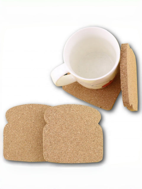 10-Piece Toast-Shaped Cork Coaster Set