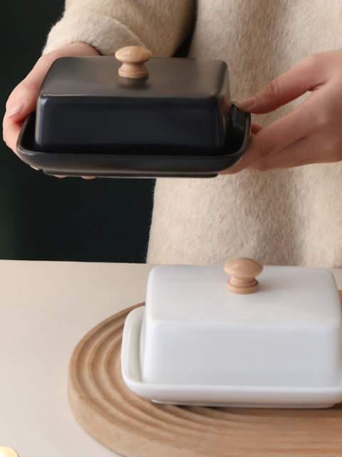 Nordic Ceramic Covered Butter Dish with Lid