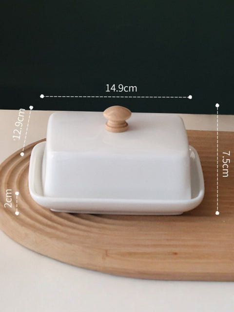 Nordic Ceramic Covered Butter Dish with Lid