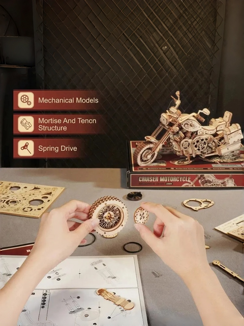 Robotime ROKR Cruiser Motorcycle 3D Wooden Puzzle