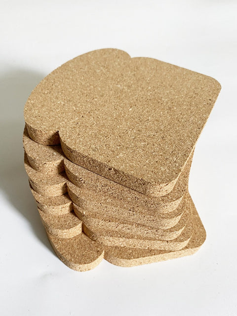 10-Piece Toast-Shaped Cork Coaster Set
