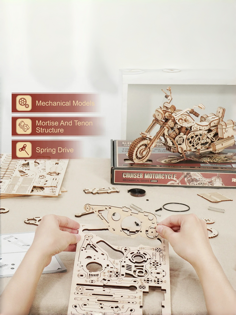 Robotime ROKR Cruiser Motorcycle 3D Wooden Puzzle