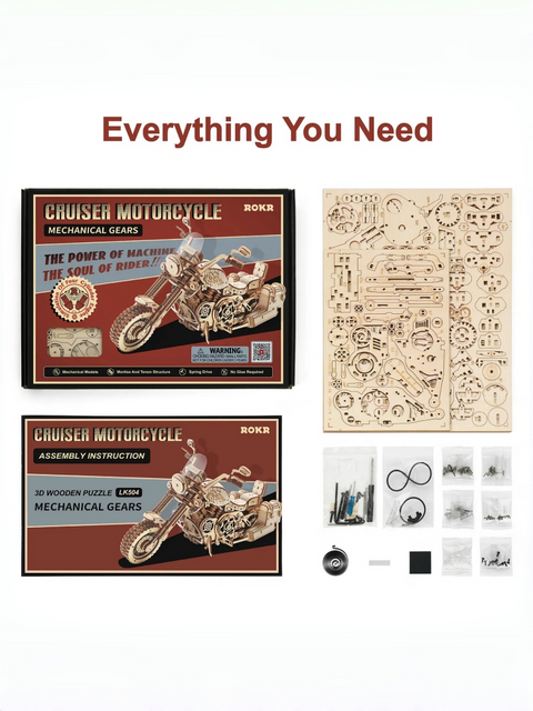 Robotime ROKR Cruiser Motorcycle 3D Wooden Puzzle