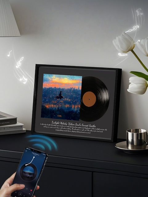 Retro Vinyl-Style Lighted Bluetooth Speaker Frame