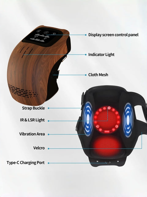 Wireless Heated Knee Massager with Red Light & Vibration
