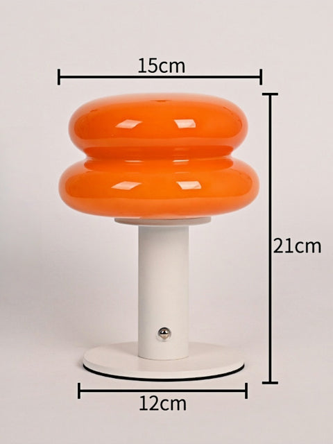 Cream-Style Glass “Egg Tart” Table Lamp