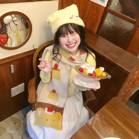 Furui Neko Caramel Pudding Cat Winter Scarf