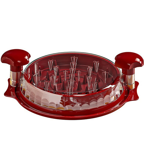 chicken shredder machine shredding cooked chicken during meal prep