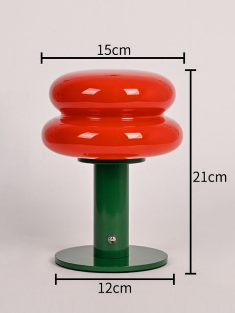 Cream-Style Glass “Egg Tart” Table Lamp