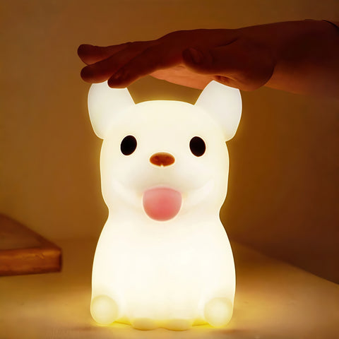 French Bulldog night lamp gently illuminating a cozy corner from Gallery of Use