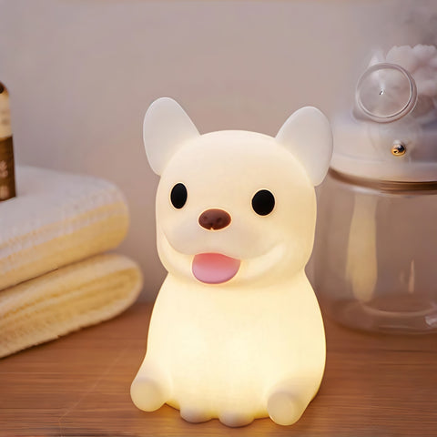 French Bulldog night lamp gently illuminating a cozy corner from Gallery of Use