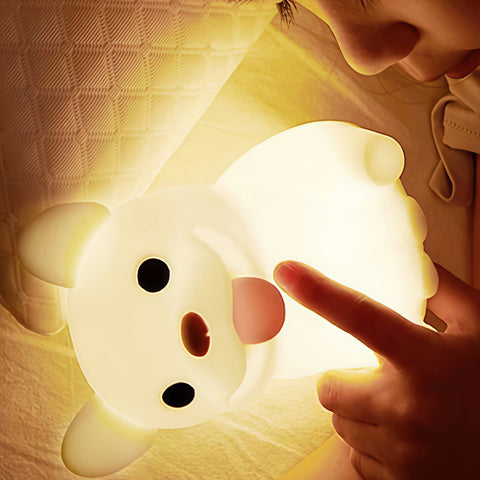 French Bulldog night lamp gently illuminating a cozy corner from Gallery of Use