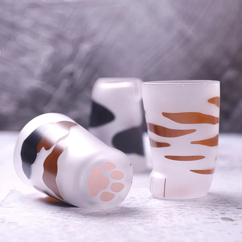 Frosted Cat Paw Glass Cup (300ml)