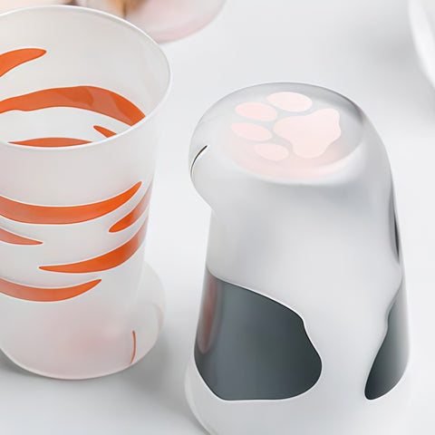 Frosted Cat Paw Glass Cup (300ml)