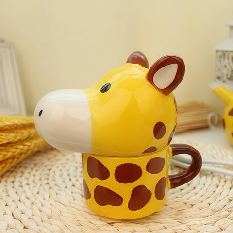 Cute Giraffe Stackable Ceramic Tea Mug Set (Pot + Cup)