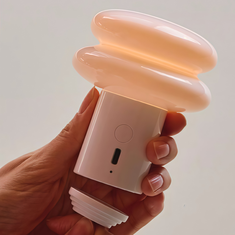 close-up of snowman lamp texture and gentle warm light