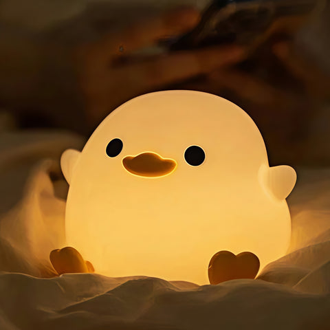 cute duck night light glowing softly from Gallery of Use