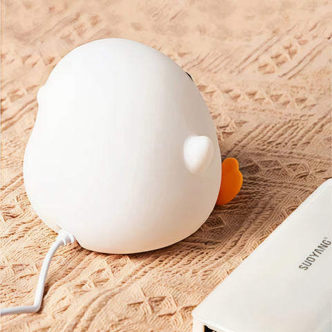cute duck night light glowing softly from Gallery of Use