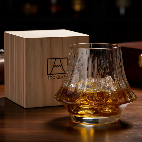 Mt. Fuji Whiskey Glass (220 ml) with Wooden Gift Box
