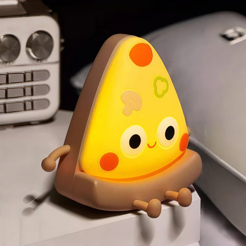 adorable pizza night light glowing warmly from Gallery of Use