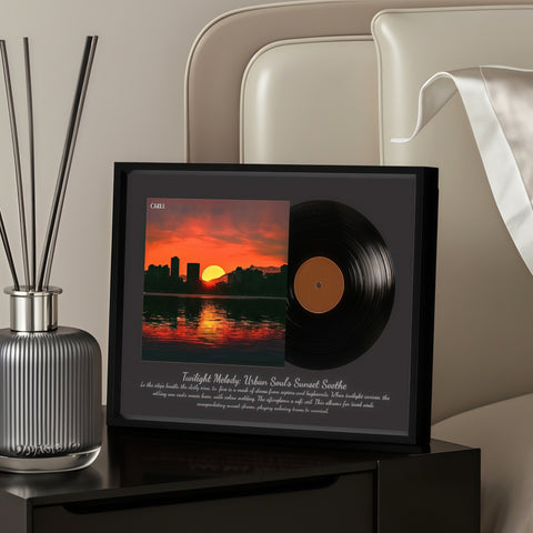 retro vinyl-style lighted bluetooth speaker frame displayed indoors from Gallery of Use