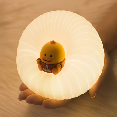 close-up of soft silicone texture on sofa-shaped tap night light