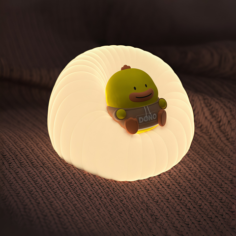 close-up of soft silicone texture on sofa-shaped tap night light