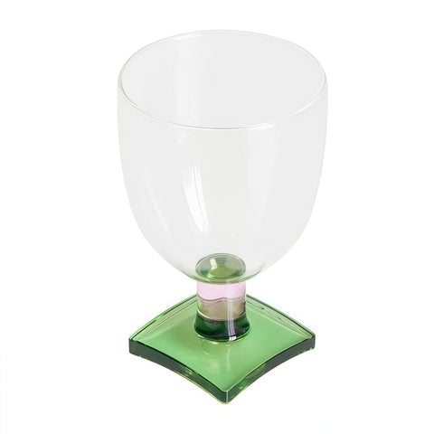 close-up of smooth glass surface and color-block pattern