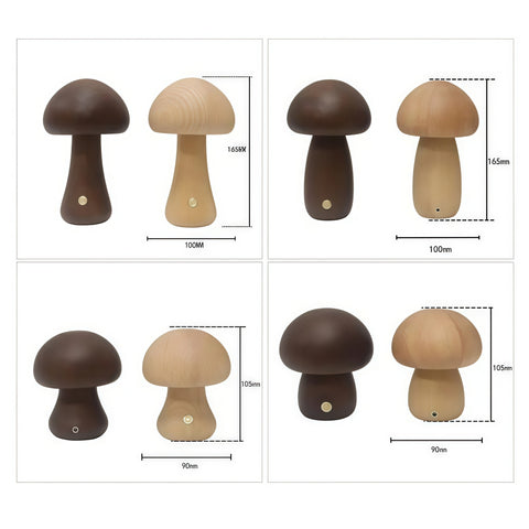 Wooden Mushroom LED Night Light