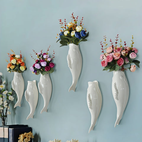 A Living Mural, One Stem at a Time—The Ceramic Goldfish Wall Vase