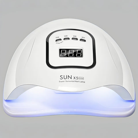 close-up of nail lamp interior showing even light coverage