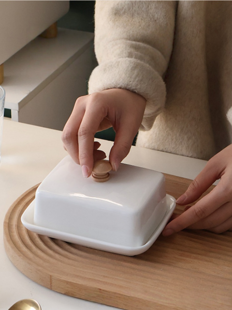 Nordic Ceramic Covered Butter Dish with Lid