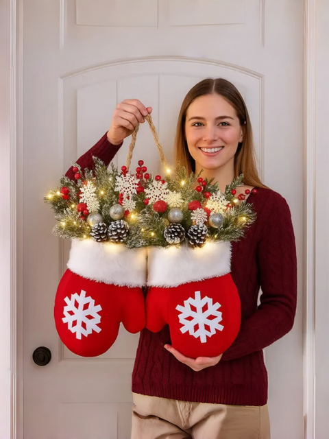 Christmas Gloves Wreath Ornament (LED/Non-LED)