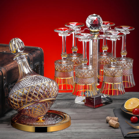 360° Spinning Wine Decanter Set (1.5L) with Tray