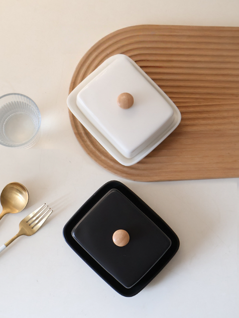 Nordic Ceramic Covered Butter Dish with Lid