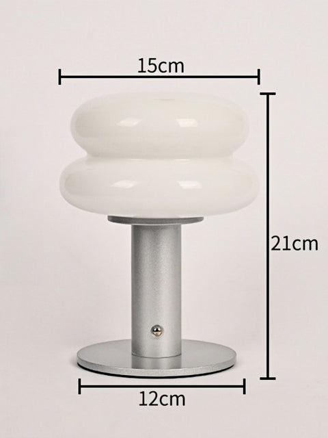 Cream-Style Glass “Egg Tart” Table Lamp