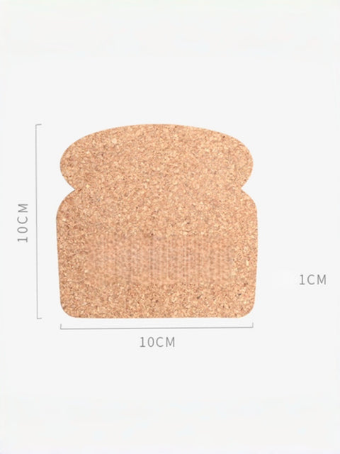 10-Piece Toast-Shaped Cork Coaster Set