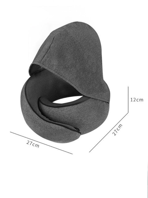 Hooded Memory Foam Travel Neck Pillow