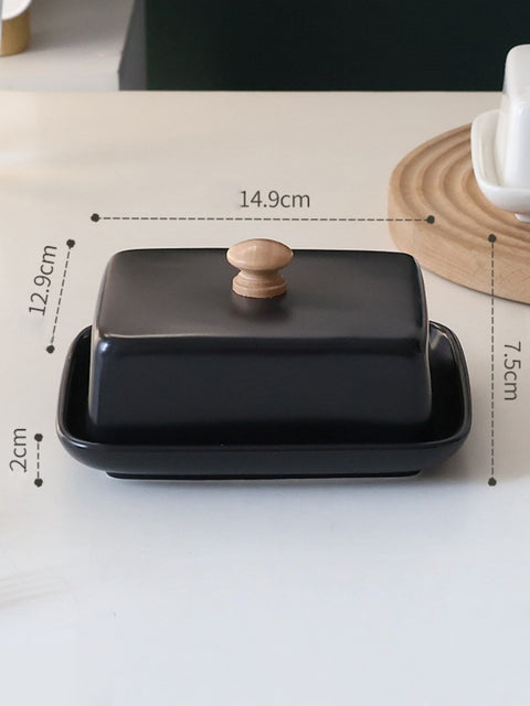 Nordic Ceramic Covered Butter Dish with Lid
