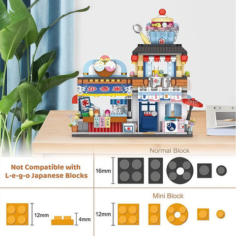 4-in-1 Japanese Street View Mini Building Blocks Set (2969pcs)