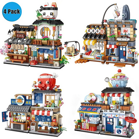4-in-1 Japanese Street View Mini Building Blocks Set (2969pcs)