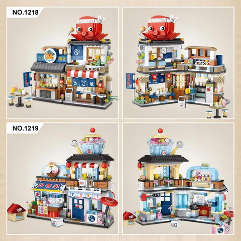 4-in-1 Japanese Street View Mini Building Blocks Set (2969pcs)