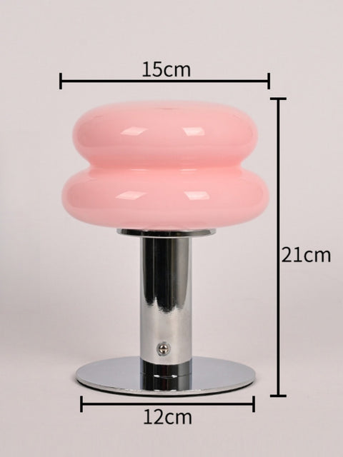 Cream-Style Glass “Egg Tart” Table Lamp
