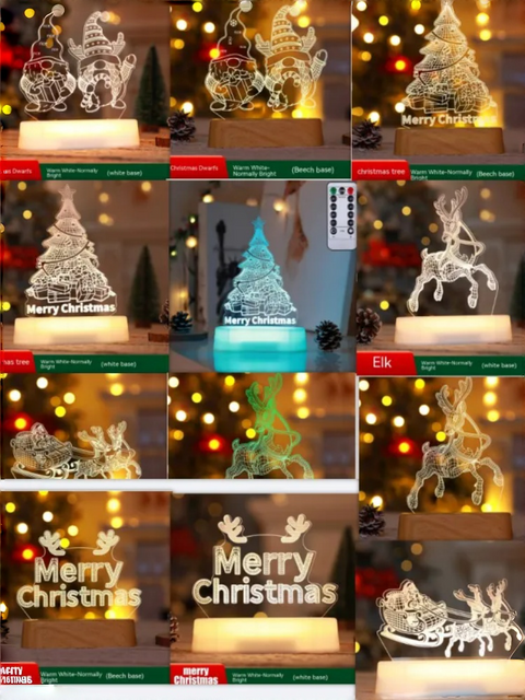 Acrylic Christmas Desk Lamp