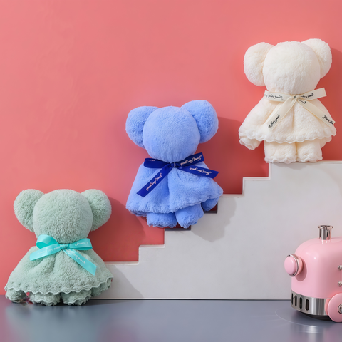 20pcs Cuddly Bear Towel Gift Set with Clear Bag