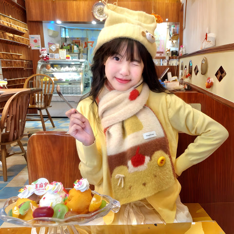 Furui Neko Caramel Pudding Cat Winter Scarf
