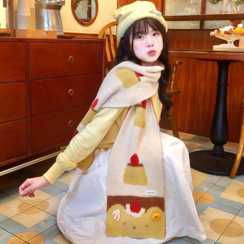 Furui Neko Caramel Pudding Cat Winter Scarf
