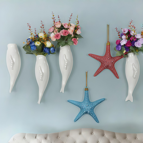 elegant goldfish wall vase with artistic charm